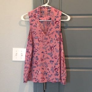 Pink Rose Floral Blouse